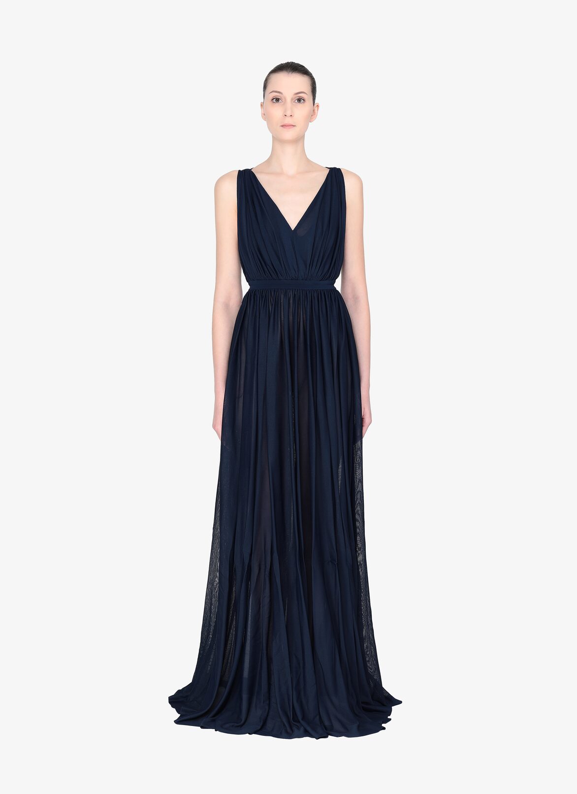 Long Open Back Dress ALAÏA NIGHT BLUE LONG OPEN BACK DRESS